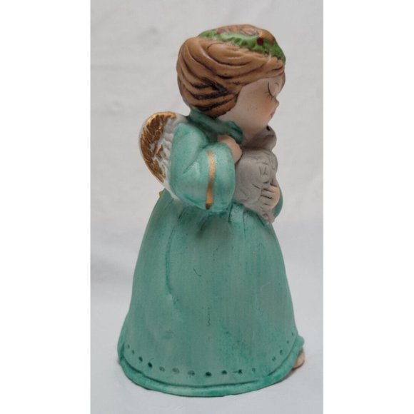 Vintage 1978 Jasco Merri Bells Ceramic Angel Holding Lamb - Picture 6 of 9